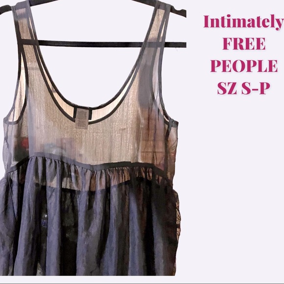 FREE PEOPLE INTIMATELY Sheer V-Neck Tank Dress with tiered bottom. SZ SM NWOT - Picture 9 of 13